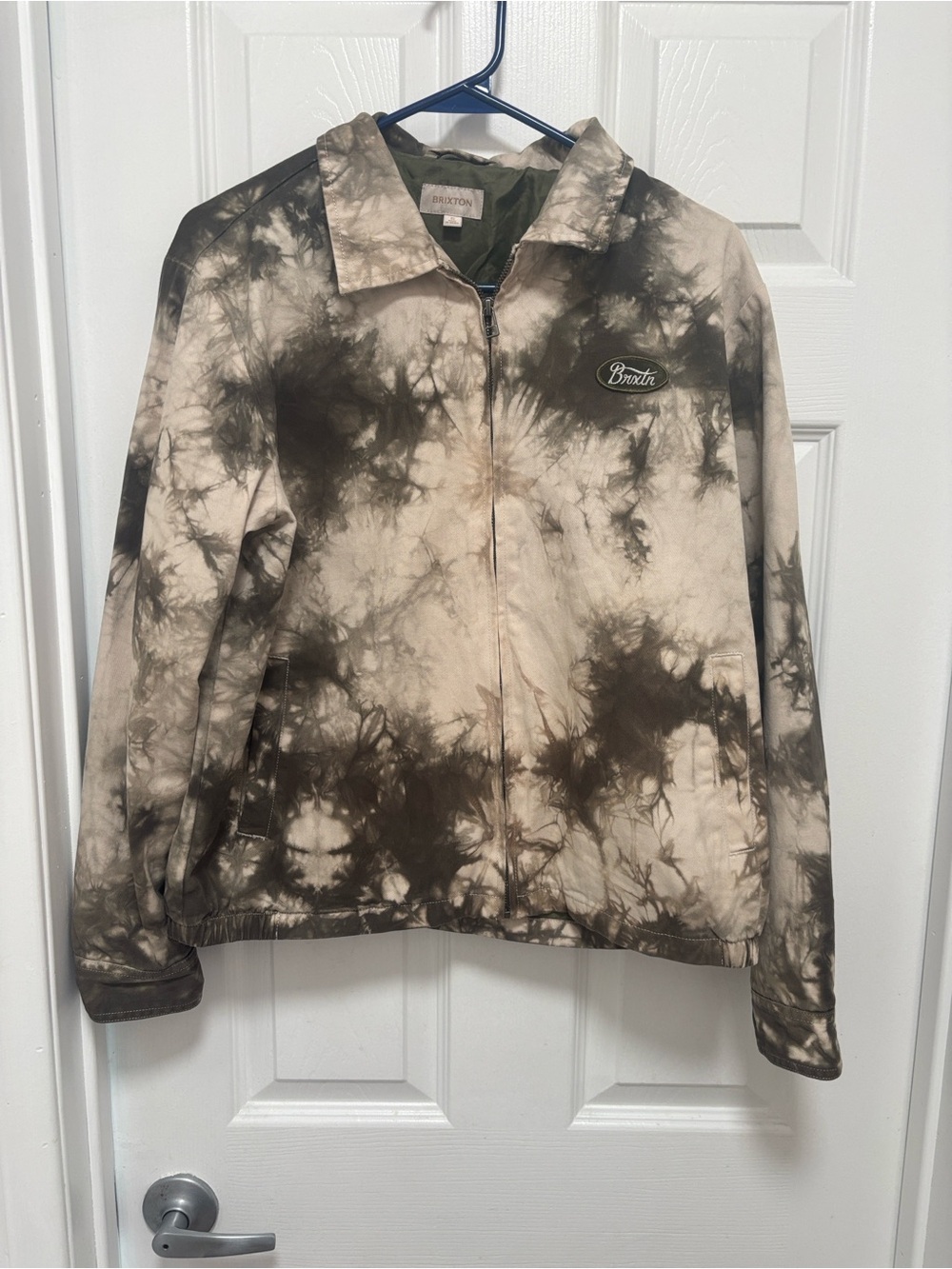 Brixton Black & White Tie-Dye Zip Bomber Jacket